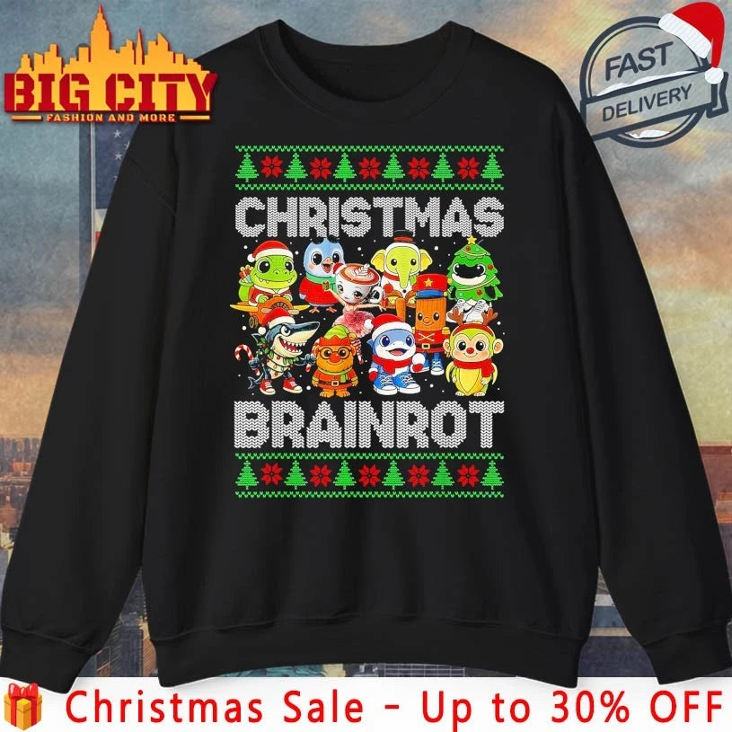 Italian Christmas Brainrot characters ugly christmas shirt