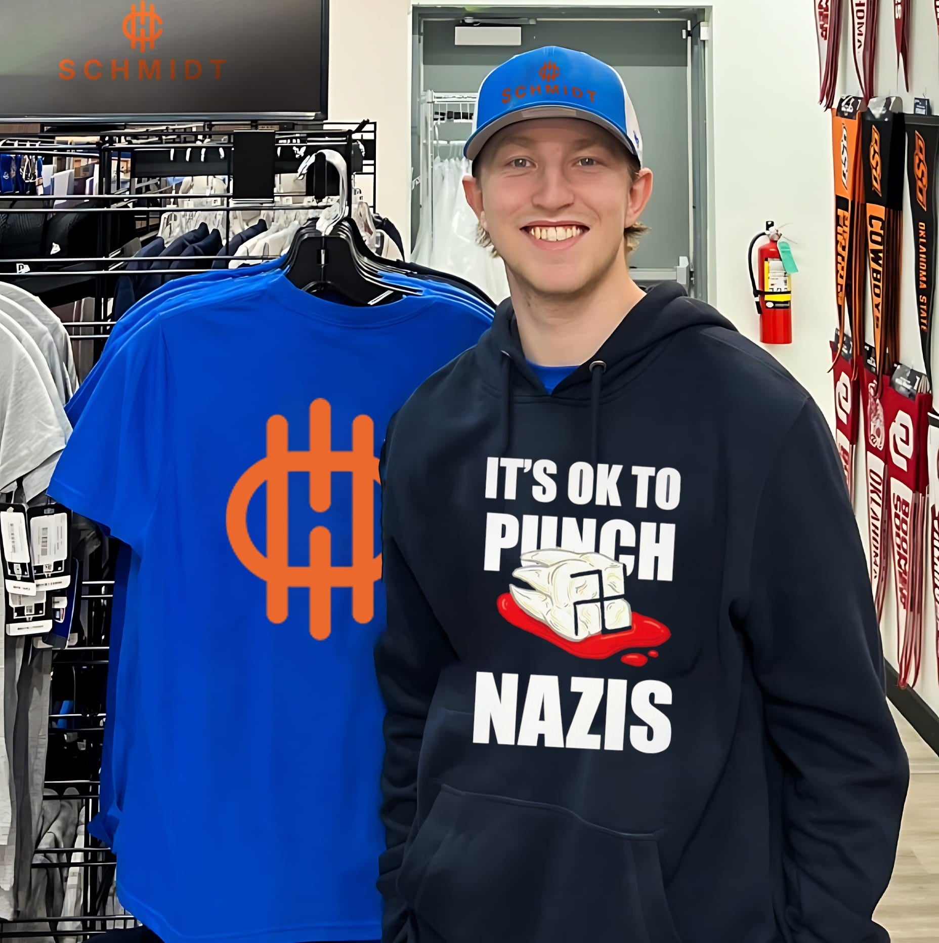 It’s OK to Punch Nazis Tooth anti-nazi political protest shirt
