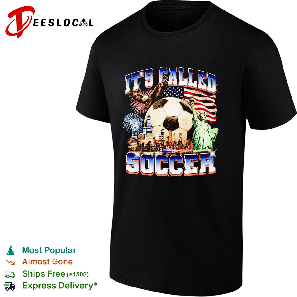 It’s called soccer New York skyline statue of liberty fireworks shirt