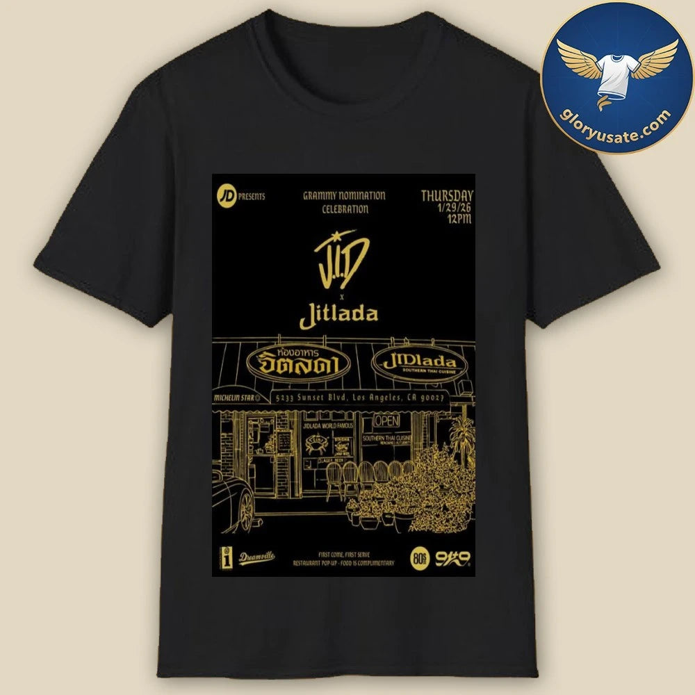 J.I.D x Jitlada Los Angeles, CA January 29 2026 Concert Poster Shirt