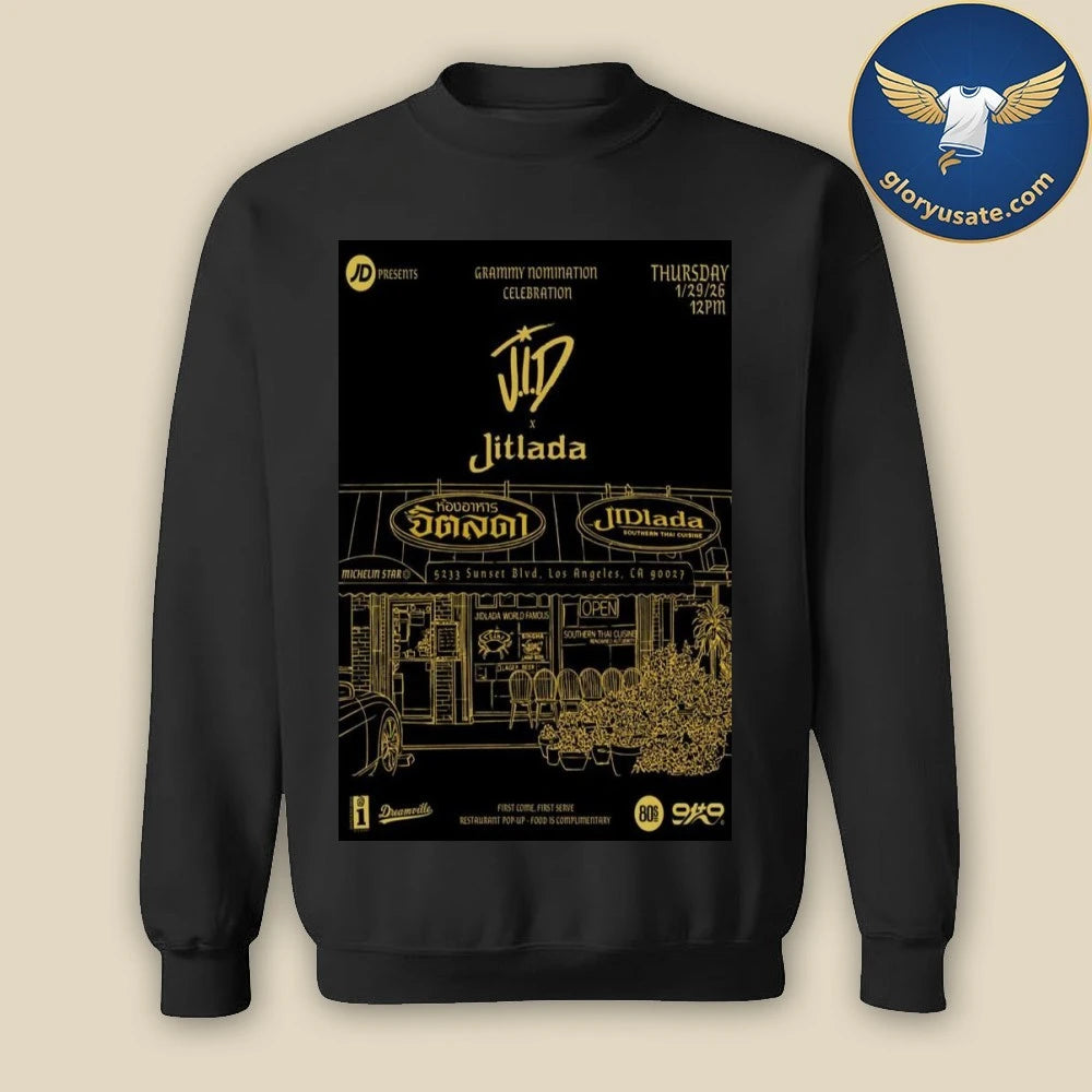 J.I.D x Jitlada Los Angeles, CA January 29 2026 Concert Poster Shirt