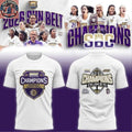 JMU Duke Women’s Basketball 2026 Sun Belt Conference Tournament Champions Logo Two Sided T-Shirt