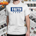 Jack Damuni wearing FAITH FEAR shirt