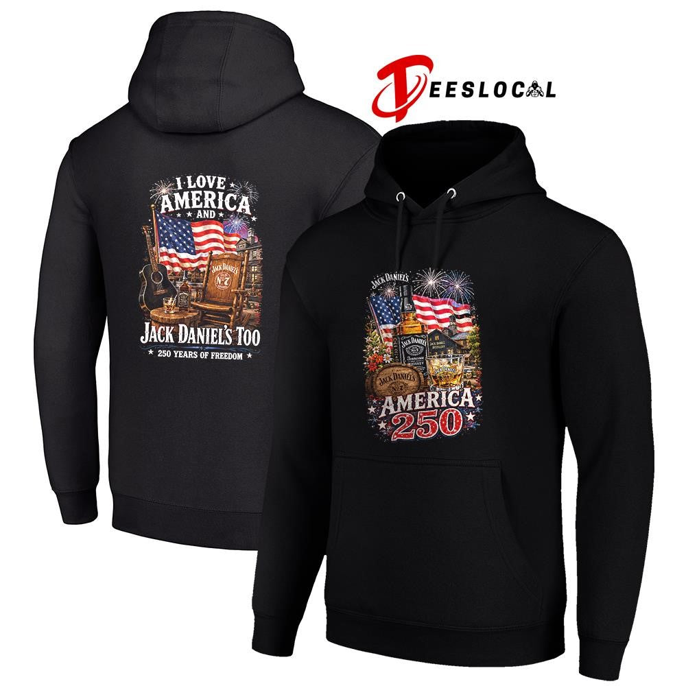 Jack Daniel’s I love America and 250 years of freedom graphic shirt