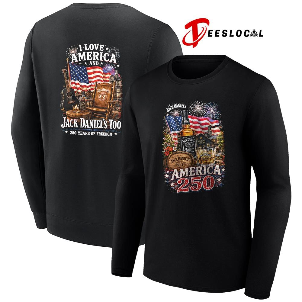 Jack Daniel’s I love America and 250 years of freedom graphic shirt