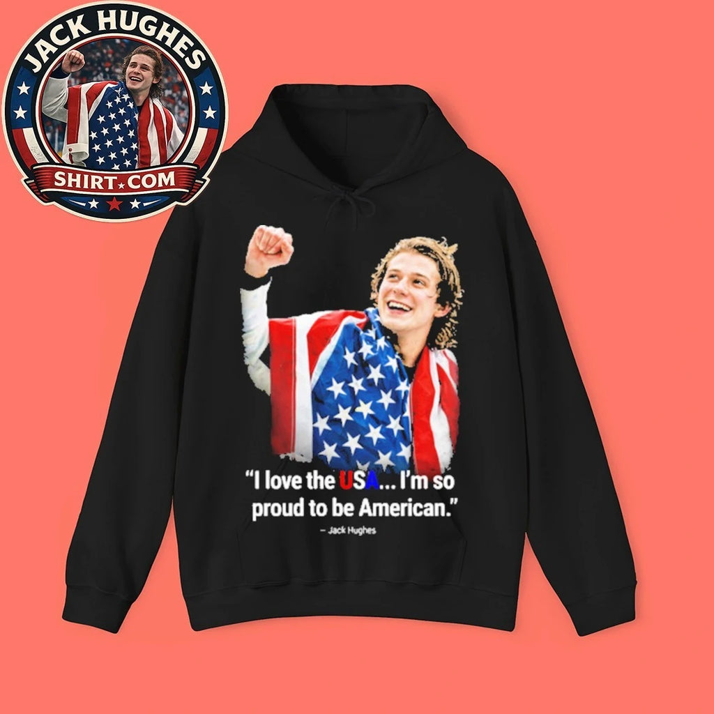 Jack Hughes 86 USA Hockey I Love USA I’m So Proud To Be American Shirt