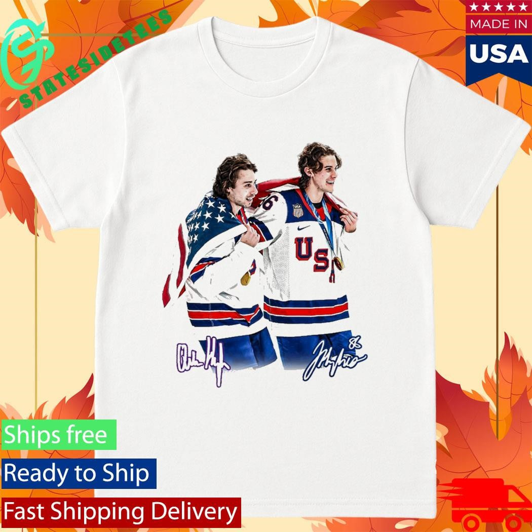 Jack Hughes And Quinn Hughes Brotherhood Usa Hockey 2026 Olympics Signature Shirt