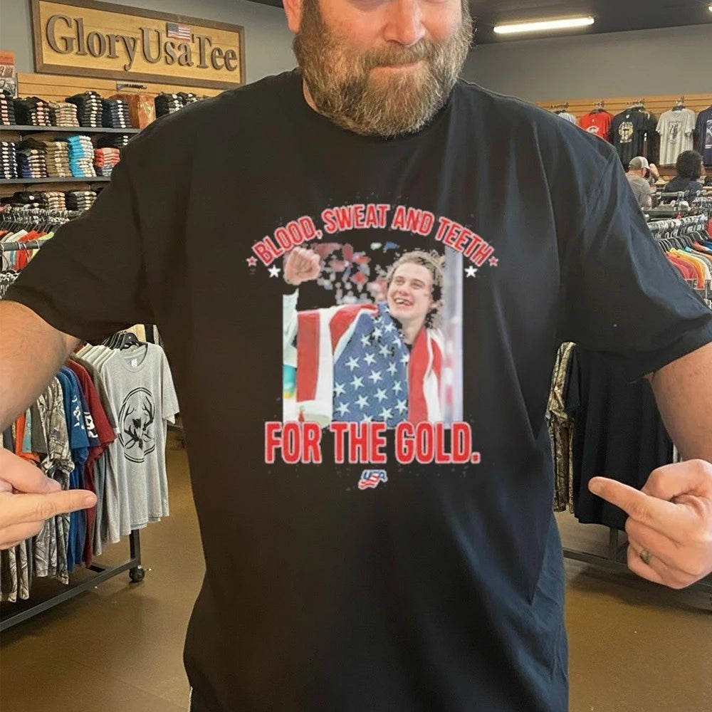 Jack Hughes Blood Sweat And Teeth For The Gold Shirt