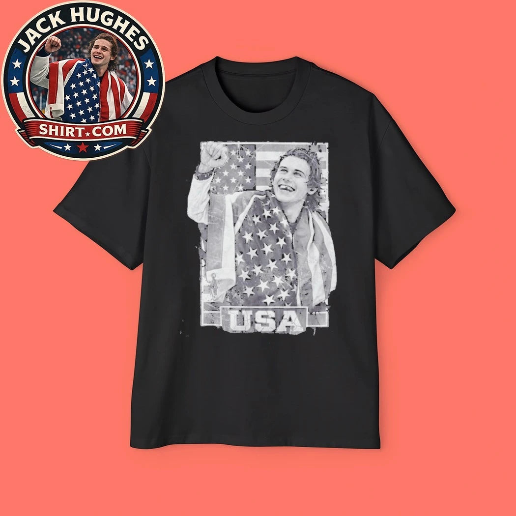 Jack Hughes Bloody Teeth for the Gold USA Hockey Shirt