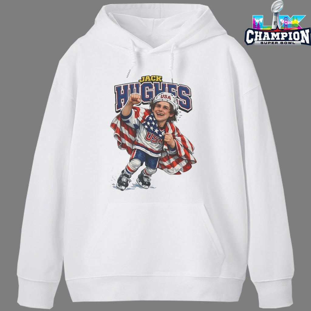 Jack Hughes Caricature USA Men’s Hockey Olympics 2026 T-shirts