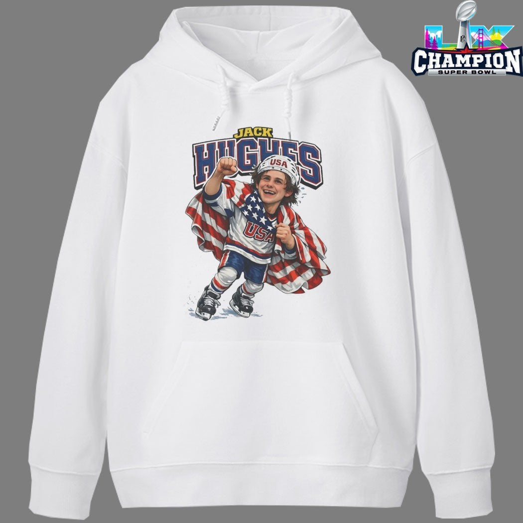 Jack Hughes Caricature USA Men’s Hockey Olympics 2026 T-shirts