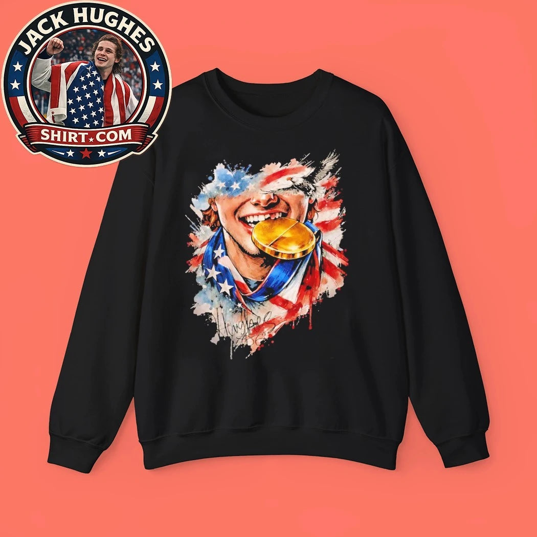 Jack Hughes Gold Medal Bite Trending T-Shirt