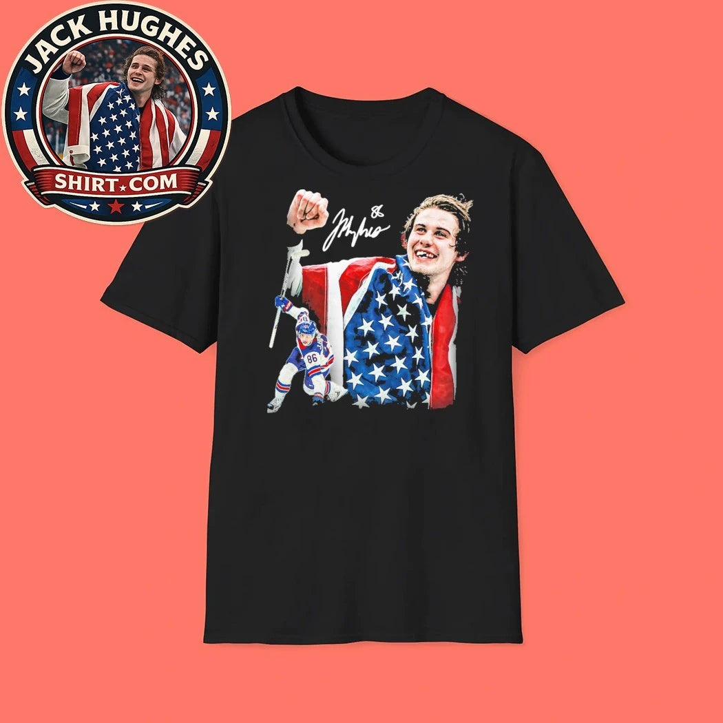 Jack Hughes Golden Goal number 86 for the New York Rangers Signature Shirt