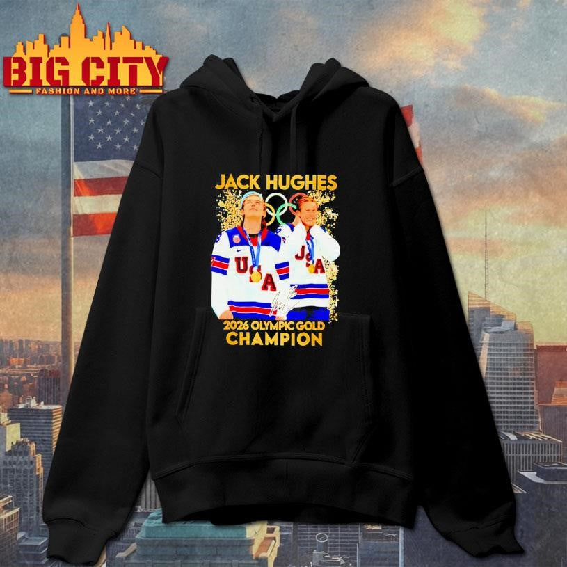 Jack Hughes Hero USA Men’s Olympic Hockey Olympic 2026 Gold Shirt