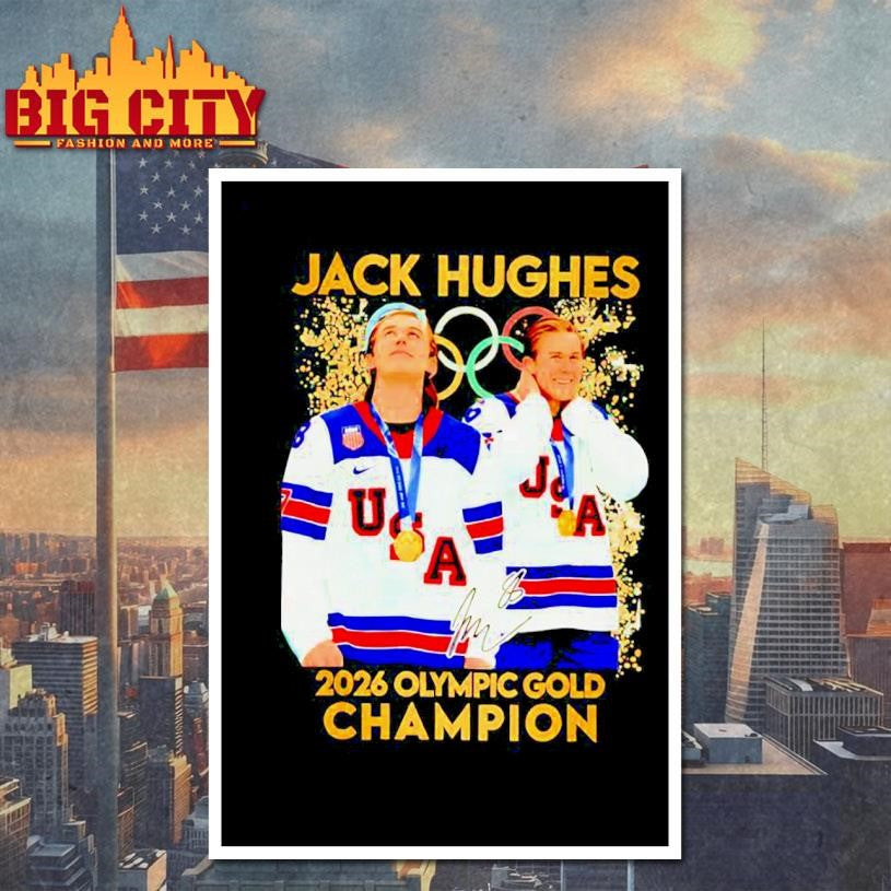 Jack Hughes Hero USA Men’s Olympic Hockey Olympic 2026 Gold Shirt