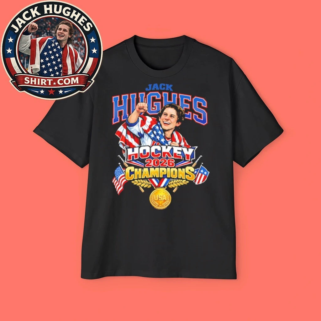 Jack Hughes Hockey 2026 Champions USA Shirt
