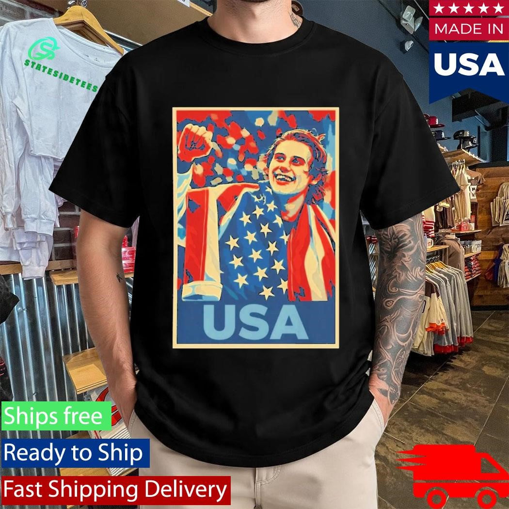 Jack Hughes Men’s Hockey Usa Golden Goal Shirt