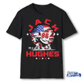 Jack Hughes New Jersey Devils Hockey USA Flag Celebration shirt