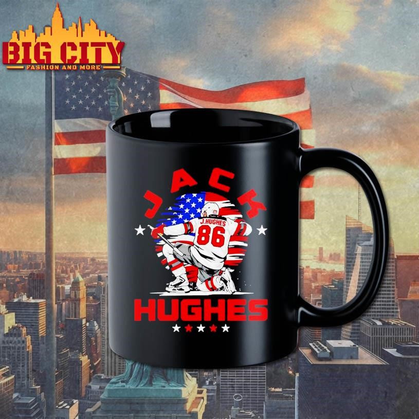 Jack Hughes New Jersey Devils USA Flag Celebration Shirt