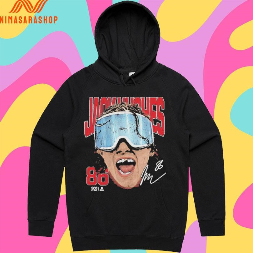 Jack Hughes New Jersey Goggles Signature Shirts