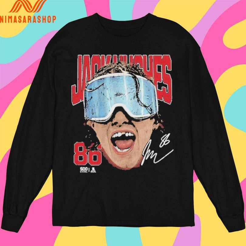 Jack Hughes New Jersey Goggles Signature Shirts