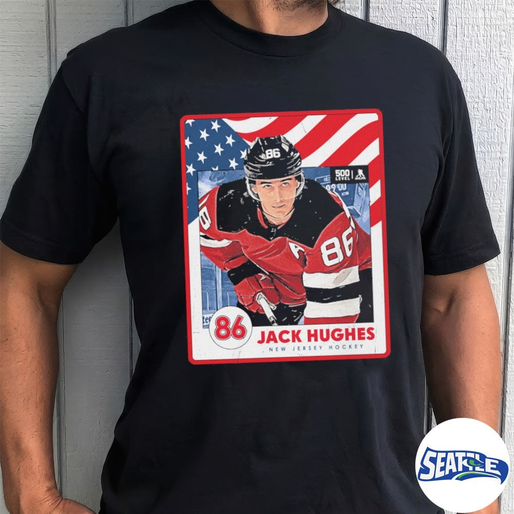 Jack Hughes New Jersey Hockey USA Team Card shirt