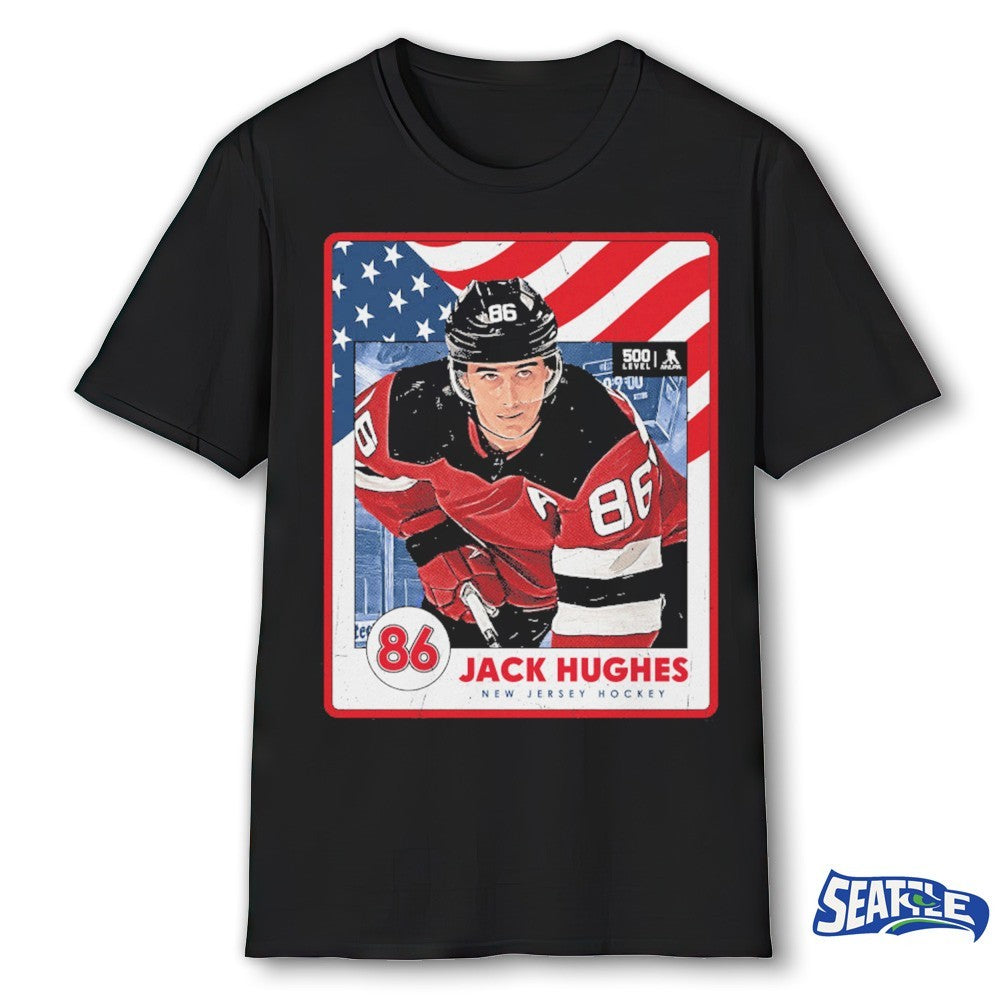 Jack Hughes New Jersey Hockey USA Team Card shirt