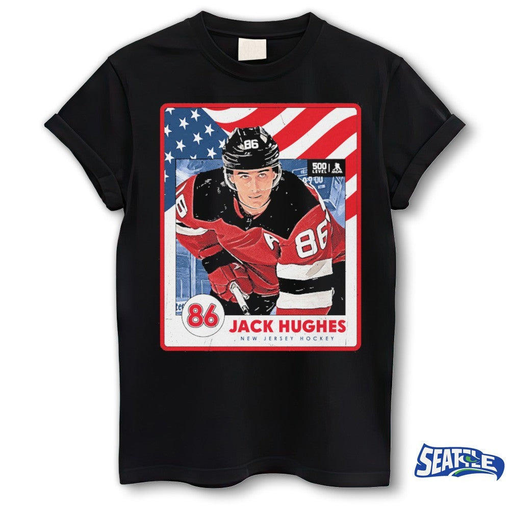 Jack Hughes New Jersey Hockey USA Team Card shirt