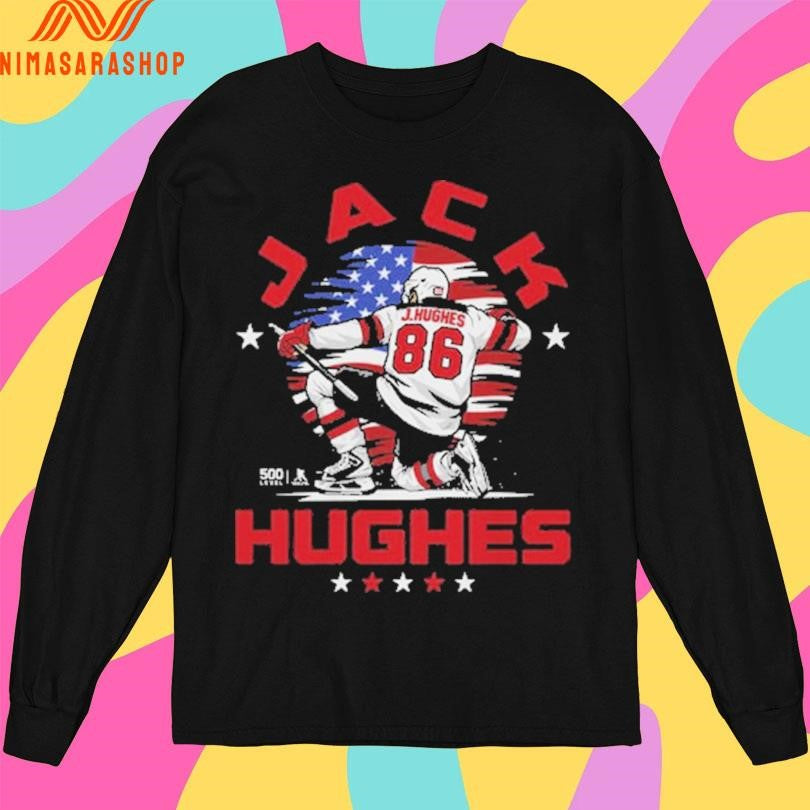 Jack Hughes New Jersey USA Flag Celebration 2026 Shirts