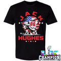 Jack Hughes New Jersey USA Flag Celebration Shirt