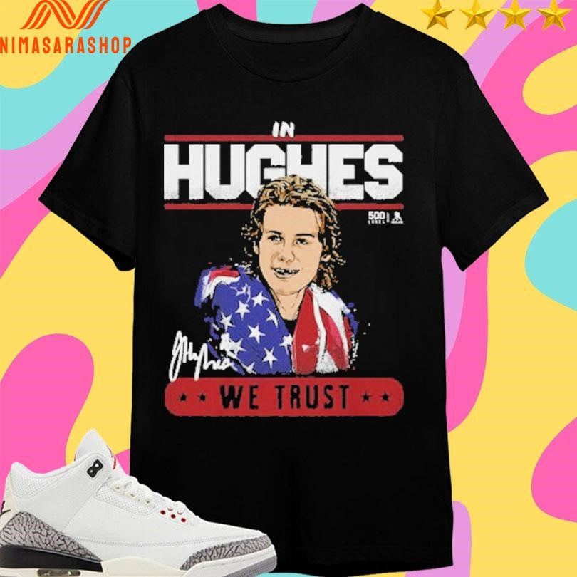 Jack Hughes New Jersey Usa Trust In Hughes We Trust Signature 2026 Shirts