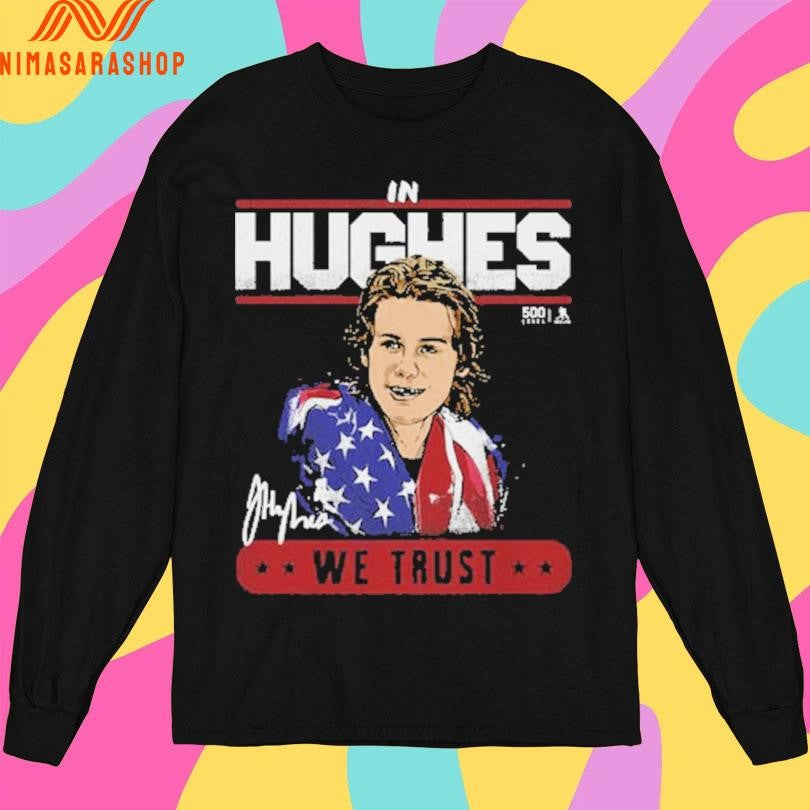 Jack Hughes New Jersey Usa Trust In Hughes We Trust Signature 2026 Shirts