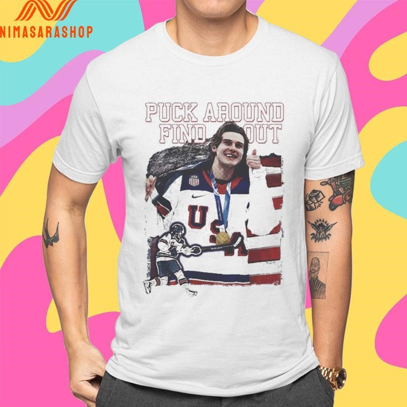 Jack Hughes Puck Around Find Out Champions 2026 Shirts