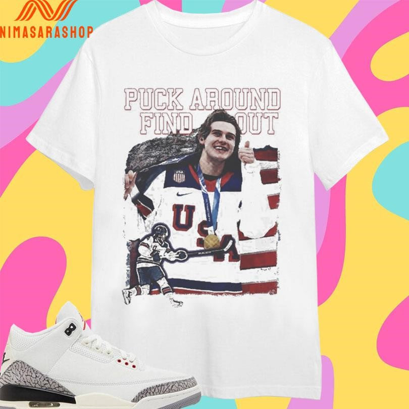 Jack Hughes Puck Around Find Out Champions 2026 Shirts