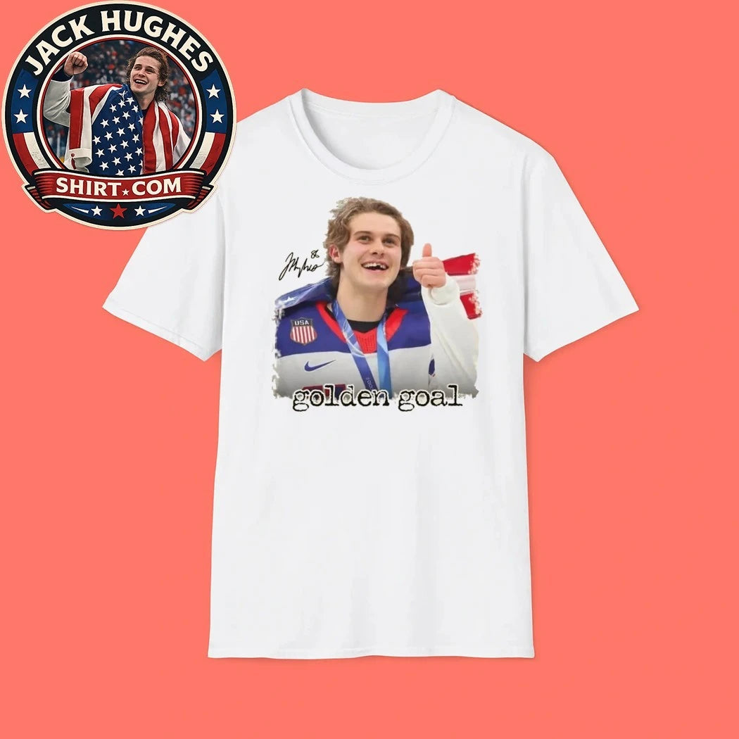 Jack Hughes Shirt USA Olympic Gold Medalist Hockey Graphic T-Shirt