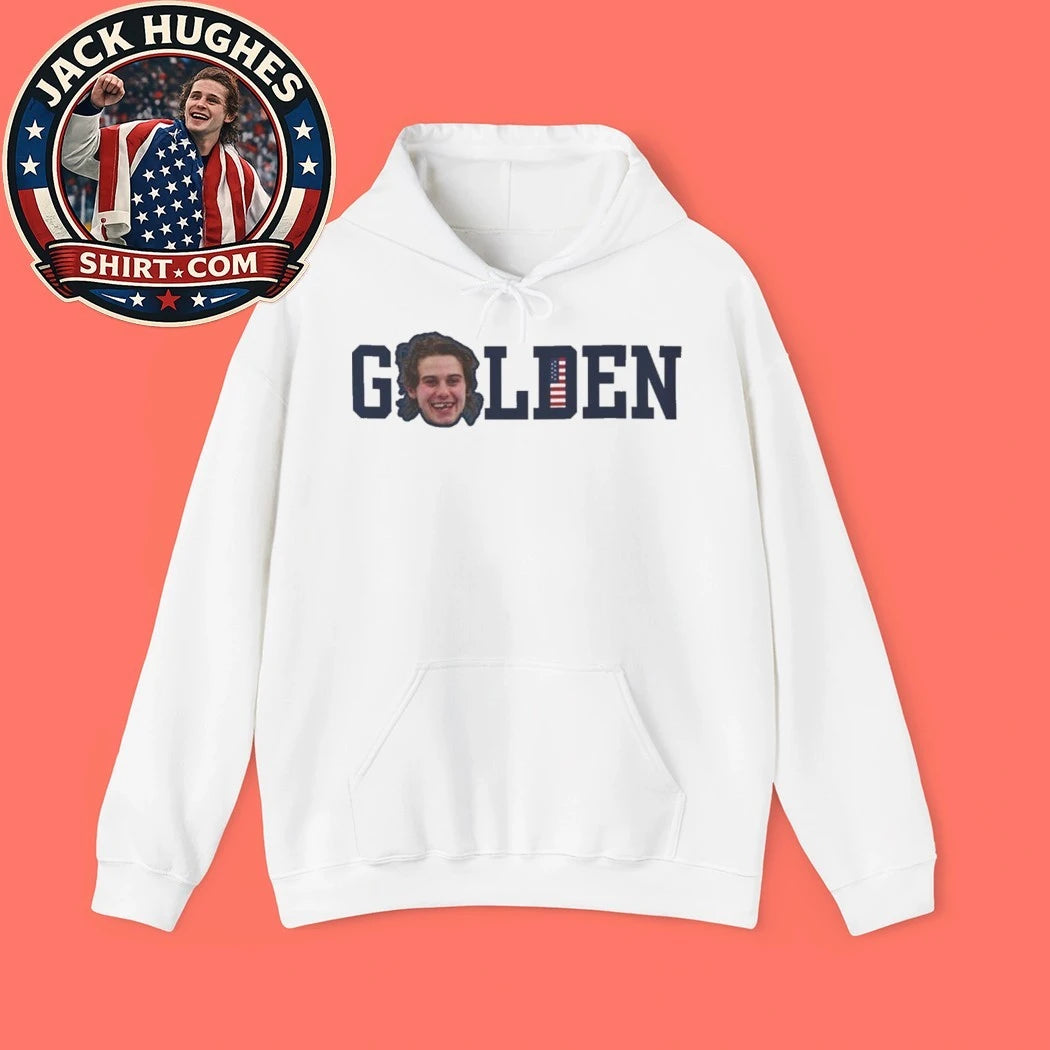 Jack Hughes Smile USA Hockey Golden Goal 2026 T-Shirt