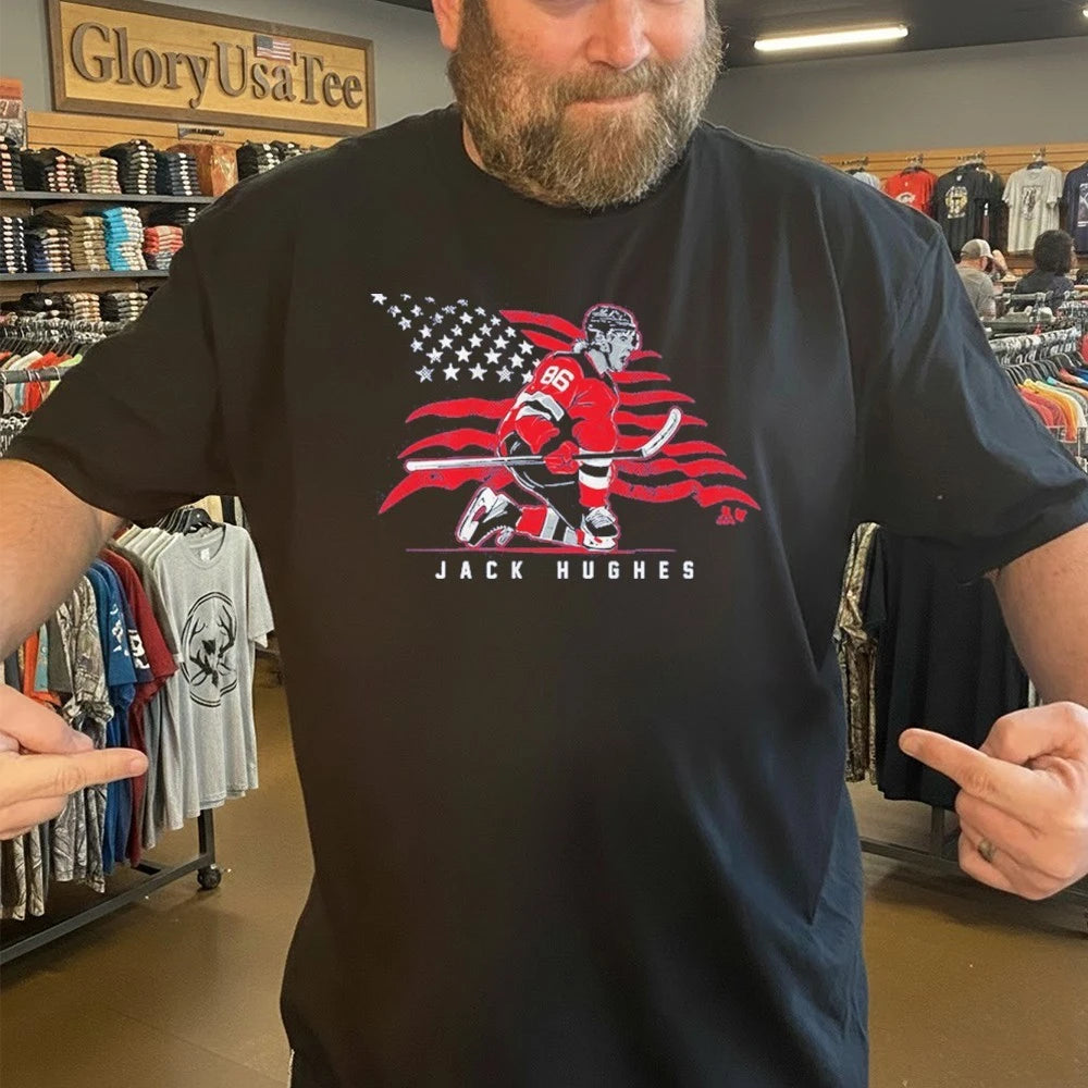 Jack Hughes Stars &amp; Stripes Superstar Pose Shirt