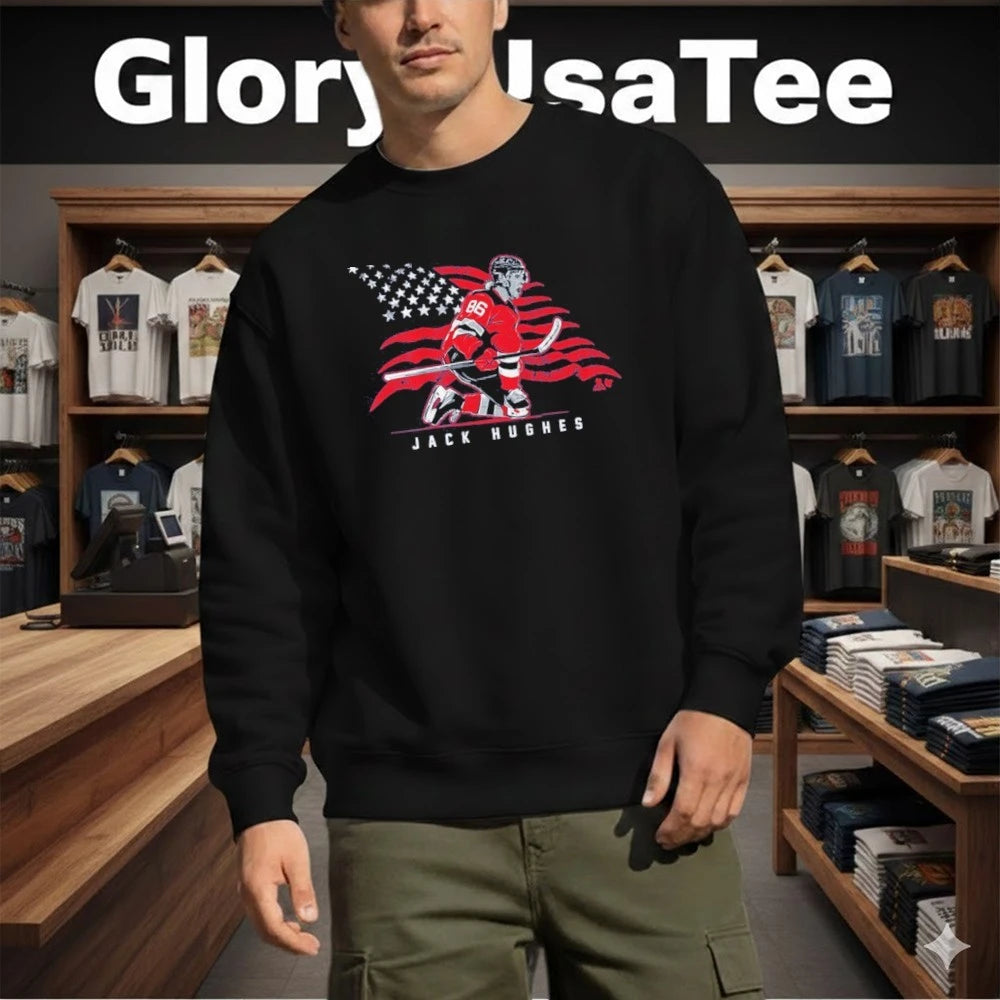 Jack Hughes Stars &amp; Stripes Superstar Pose Shirt
