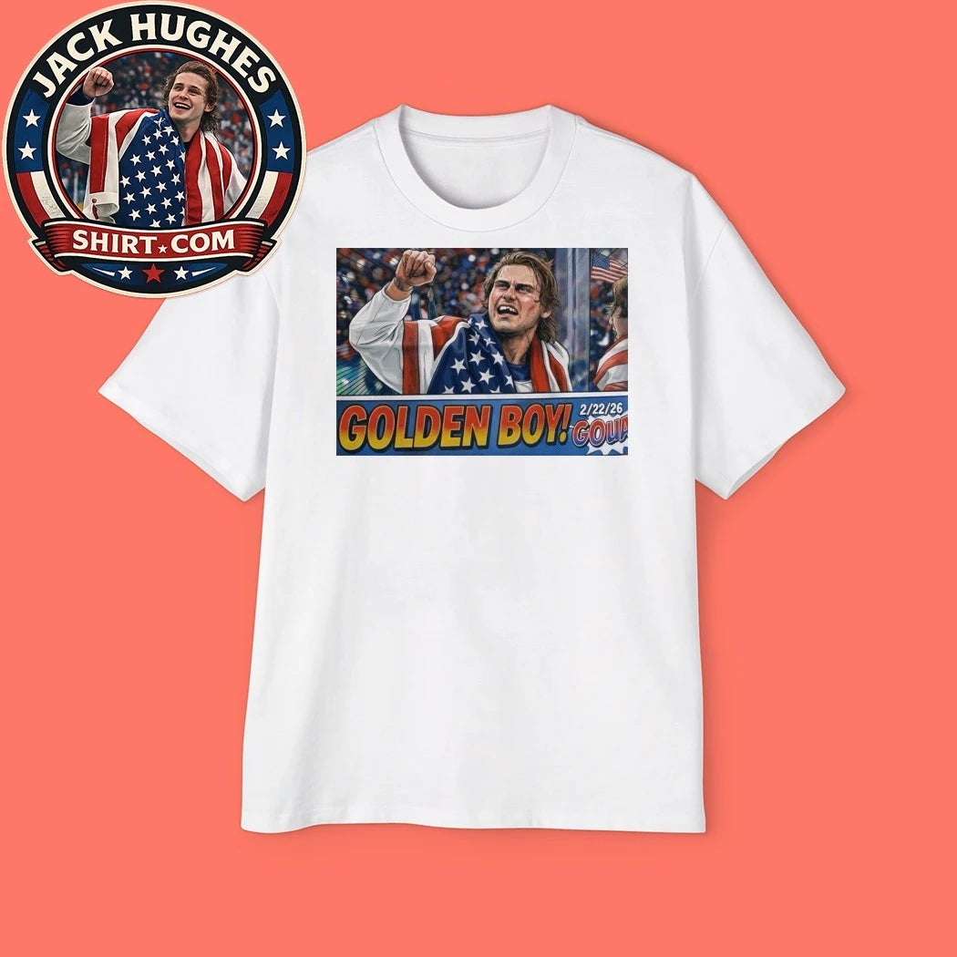 Jack Hughes Team USA Hockey Golden Goal 22 22 26 Tee Shirt