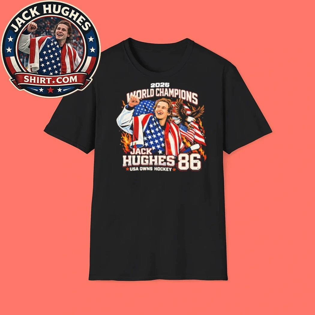 Jack Hughes Team USA Hockey Shirt – Hughes Brothers Hockey and USA Hockey Jersey Graphic T-Shirt