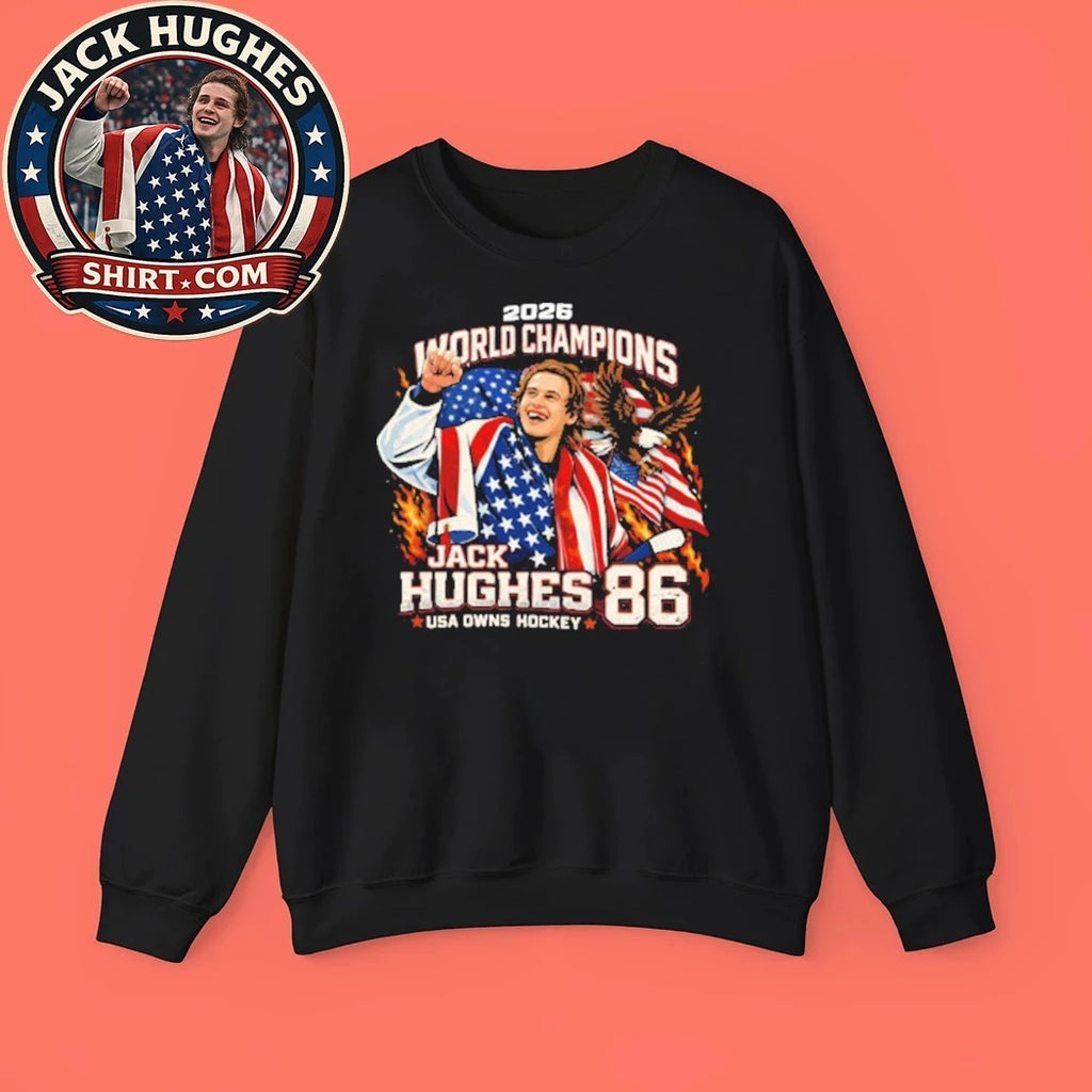 Jack Hughes Team USA Hockey Shirt – Hughes Brothers Hockey and USA Hockey Jersey Graphic T-Shirt