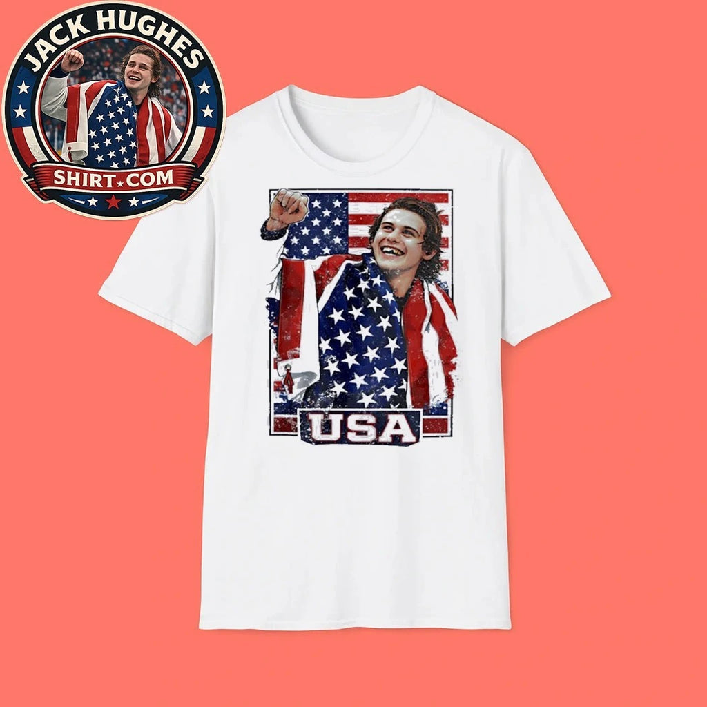Jack Hughes Team Usa Flag Shirt
