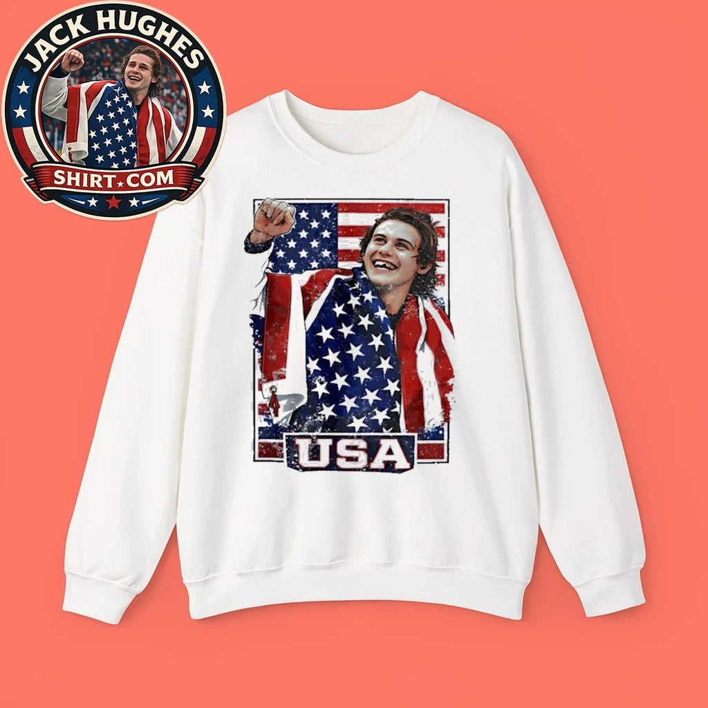 Jack Hughes Team Usa Flag Shirt