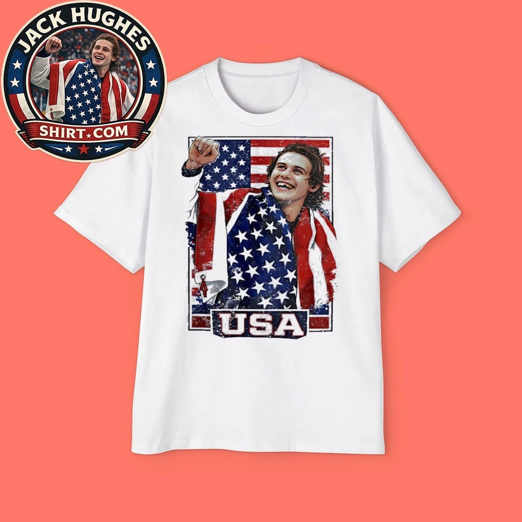 Jack Hughes Team Usa Flag Shirt
