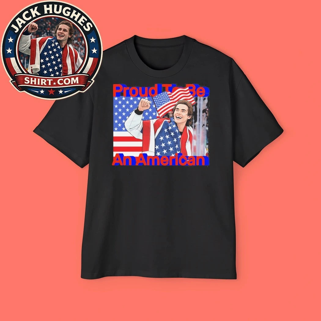 Jack Hughes USA Hockey 2026 Olympic Golden Goal Proud To Be An American Graphic T-Shirt