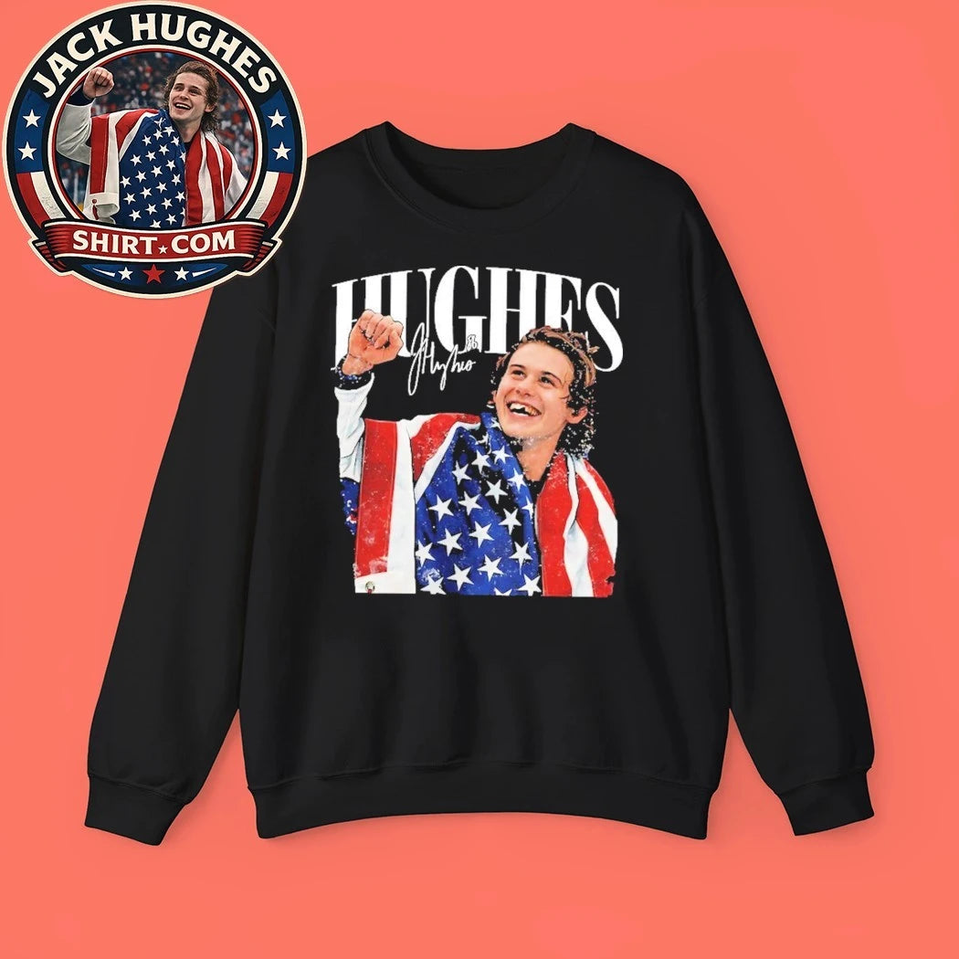 Jack Hughes USA Hockey And Signature Tee Shirt