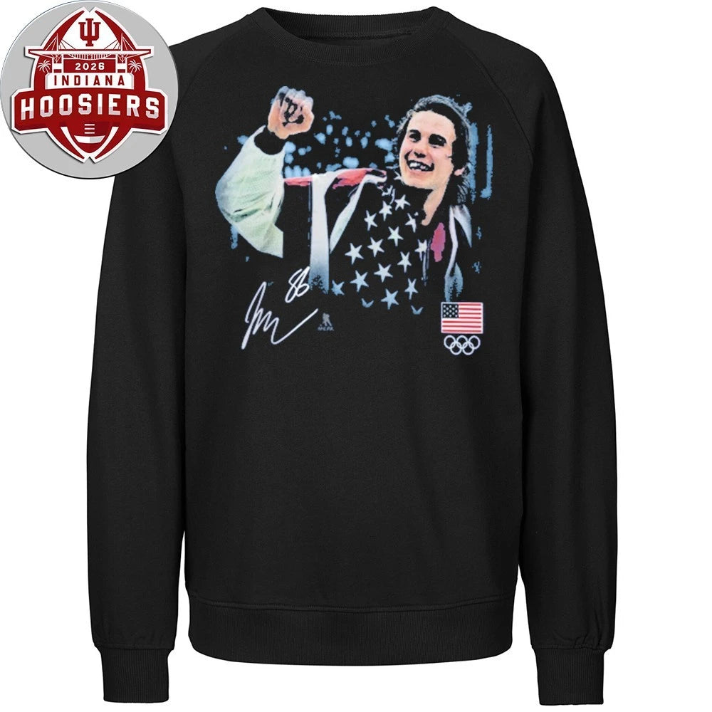 Jack Hughes USA Hockey Fanatics Gold Medal Flag Shirt