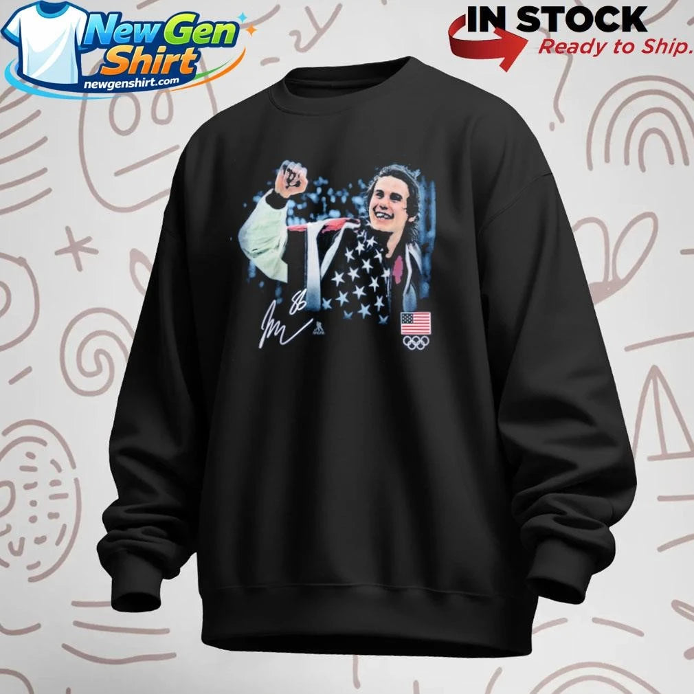 Jack Hughes USA Hockey Gold Medal Flag Shirt