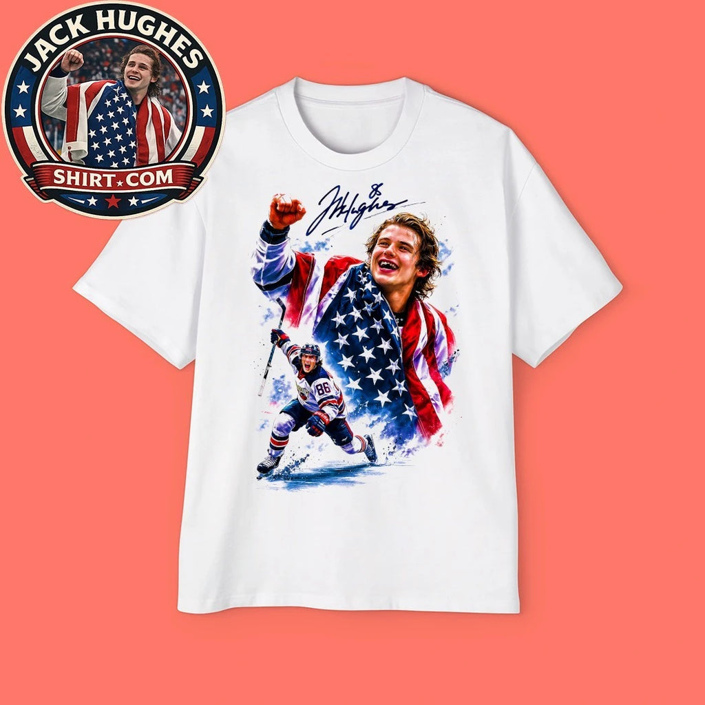 Jack Hughes USA Hockey Jersey Olympic 2026 Hockey Tee Shirt