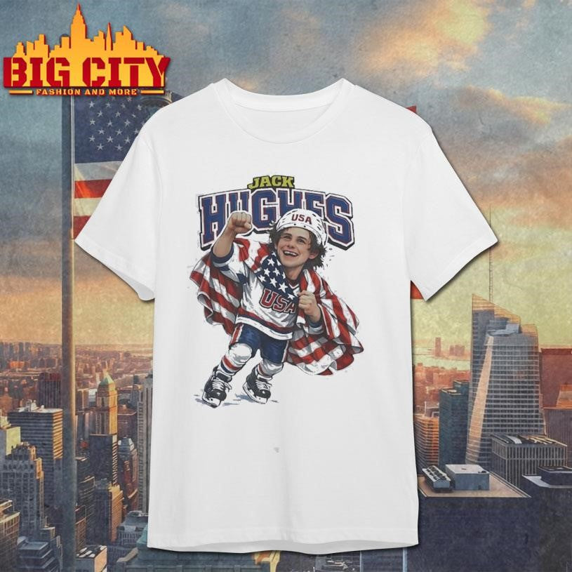 Jack Hughes USA Men’s Hockey caricature Shirt